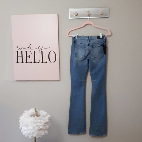 NWT RtA med. wash mid rise distressed flare jeans - Picture 13 of 15